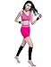 Kimberly's Knit Women 80s Neon Pink Running Headband Wristbands Leg Warmers Set （Black）