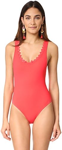 Karla Colletto Women's Reina Rick Rack Round Neck One Piece, Begonia, 10