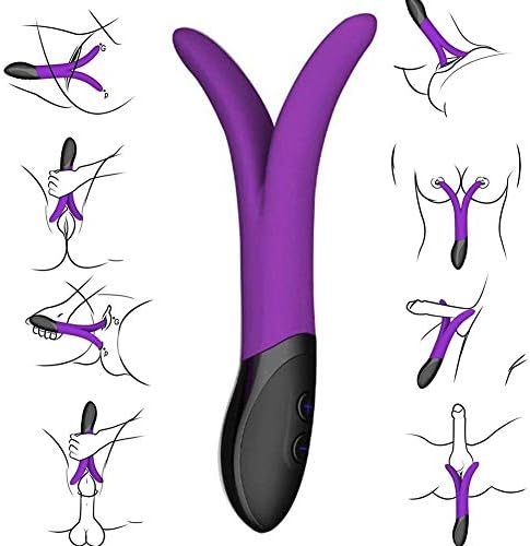 USLong 9-Frequency Multispeed Rabbit Electric Massager Dual Motor Massage Wand with USB Recharge Cable