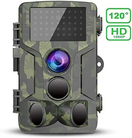FHDCAM Trail Game Camera - 1080P Waterproof Scouting Camera, Surveillance Cam with 120°Wide Angle PIR Sensor Motion Activated Night Vision, Hunting Cam for Wildlife and Home Surveillance