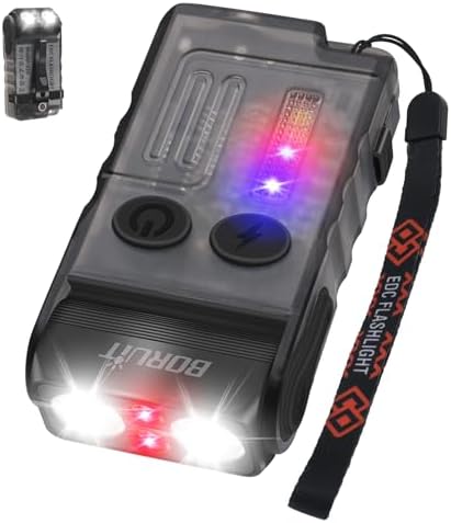 V20 Mini Taschenlampen, 180° Drehbar Taschenlampe mit 365nm UV Licht, 110dB Buzzer Alarm, 1000 Lumen Super Hell mit 13 Modi, IP67 Wasserdicht, für Camping Wandern Notfa (schwarz)