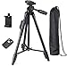 Eocean 50 Inch Aluminum Travel/Camera/Phone Tripod Stand, Compatible with iPhone/Samsung/Huawei Cell Phone/DSLR Camera/GoPro with Universal Phone Mount and Carry Bag