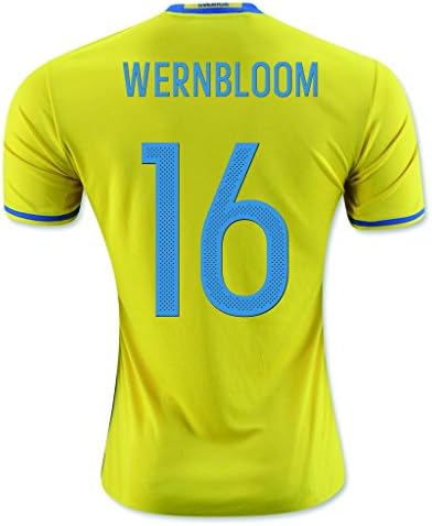 Yellow #16 Wernbloom Home Match Football Soccer Adult Jersey EURO 2016