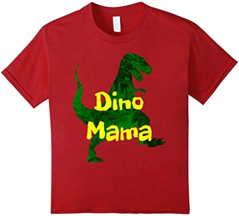 Kids T-Rex Dino Mama Shirt, Tyrannosaurus Dinosaur Lover Shirt 10 Cranberry