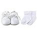 OOSAKU Baby Boys Infant Toddler White Lace Up Girls Dress Shoes (6-9 Months, Shoes)