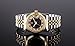 FUTUC Reginald Men's Women's Gold Stainless Steel Watch Black Diamonds Dila Quartz Date Wristwatch 38MM