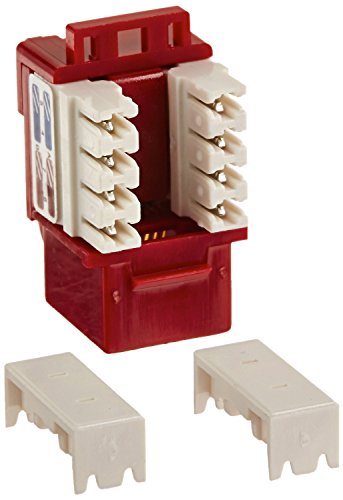Monoprice Cat6 Punch Down Keystone Jack, Red (105383) (2 Pack)