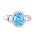 CloseoutWarehouse Oval Cubic Zirconia Halo Ring Sterling Silver (Comes in Colors)
