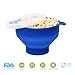 Popcorn Maker for Microwave Silicone Popcorn Popper Collapsible Popcorn with Reusable Easy to Use No BPA or PVC Toxins(blue)