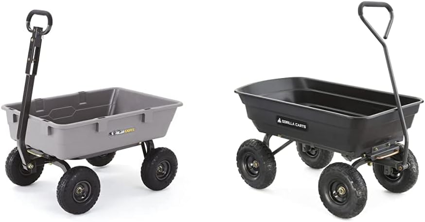 Gorilla Carts Poly Garden Dump Cart with Steel Frame and 10