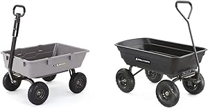 Gorilla Carts Poly Garden Dump Cart with Steel Frame and 10