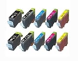 10 Pack Canon PGI-5BK CLI-8 Compatible Ink Cartridges w/ Chip for Pixma MP500 MP530 MP600 MP800 iP4200 iP4300 iP4500 iP5200 iP5200, Office Central