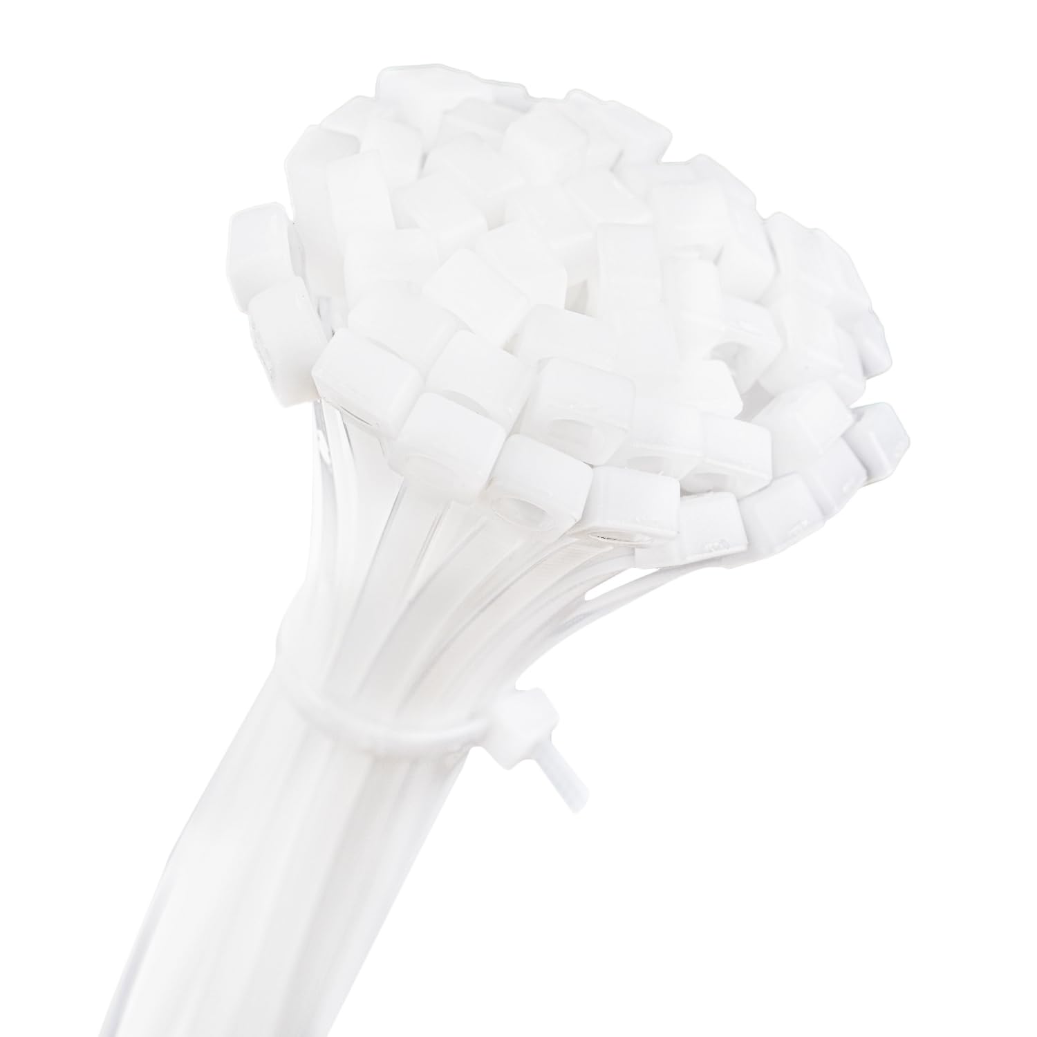 ALIPOBO 14 inch White Zip Ties, 100 Pack, 50 LBS Tensile Strength, UV Resistant, Multi-Purpose Self-Locking Nylon Cable Ties for Indoor and Outdoor
