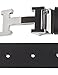 Men's Geniune Leather Belt Slide Metal Buckle Adjustable Waistband Black 105cm