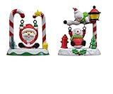 Solar Powered Swinging Santa and Swinging Snowman set (2 Pack)