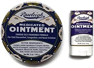Rawleigh Natural Medicated Ointment and Chest Rub Set: 5 Oz. Tin &amp; Medicated Stick [1 of Each]
