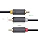 Ugreen 3RCA Male to 3RCA Male Stereo Audio Video Cable RG59 Gold Plated for Connecting Your VCR, DVD, HD-TV, and Other Home Theater Audio/Video Equipment ,15ft/5m