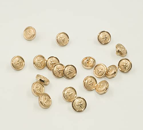 Sixstore Retro Classic Bee Texture Metal Button Gold Round Pattern for DIY Craft Button Sewing Suit Uniform Coat Decoration Trousers Accessories 20 Pieces, Gold