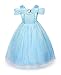 Cinderella Crystal Princess Party Costume Dress with Accessories (5-6)