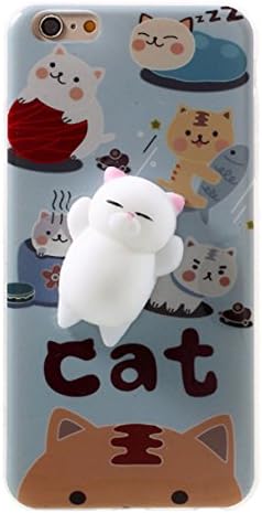 Ybetter iPhone 6/ 6S Novel Squishy Case, 3D Cute Soft Silicone Cat Toy on Back for Release Stress Protective Phone Case Cover for iPhone 6/ 6S (Cute Cat)