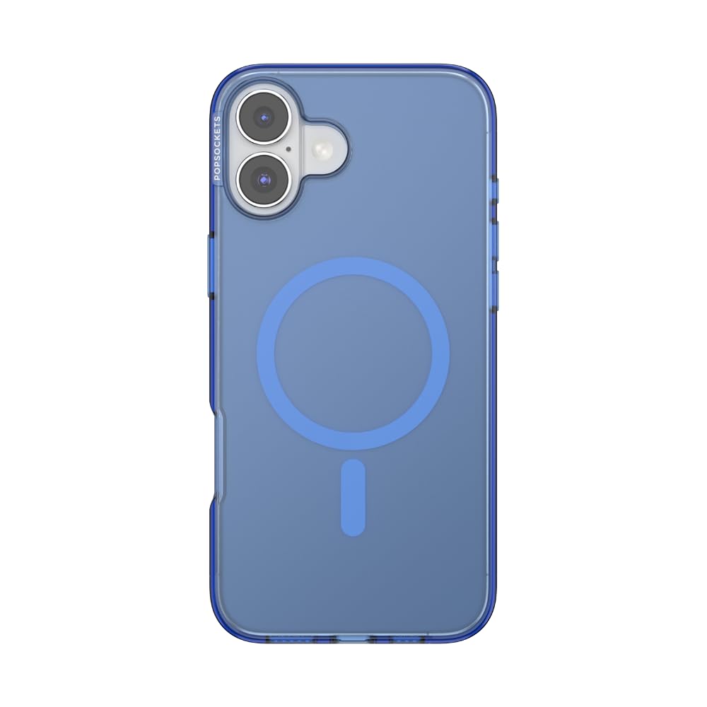PopSockets iPhone 16 Plus Case Compatible with MagSafe, Phone Case for iPhone 16 Plus, Wireless Charging Compatible, Case Only - Vermeer Blue