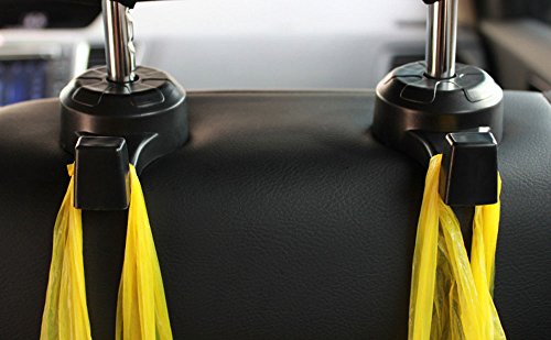 Daycount 4 Pcs Universal Car Truck SUV Seat Back Hanger Organizer Hook Headrest Holder Backrest Hook for Automobile (Black)