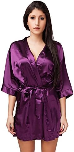 Chick Rebelle Women's Kimono-Style Dressing Gown 1674 L Pflaume