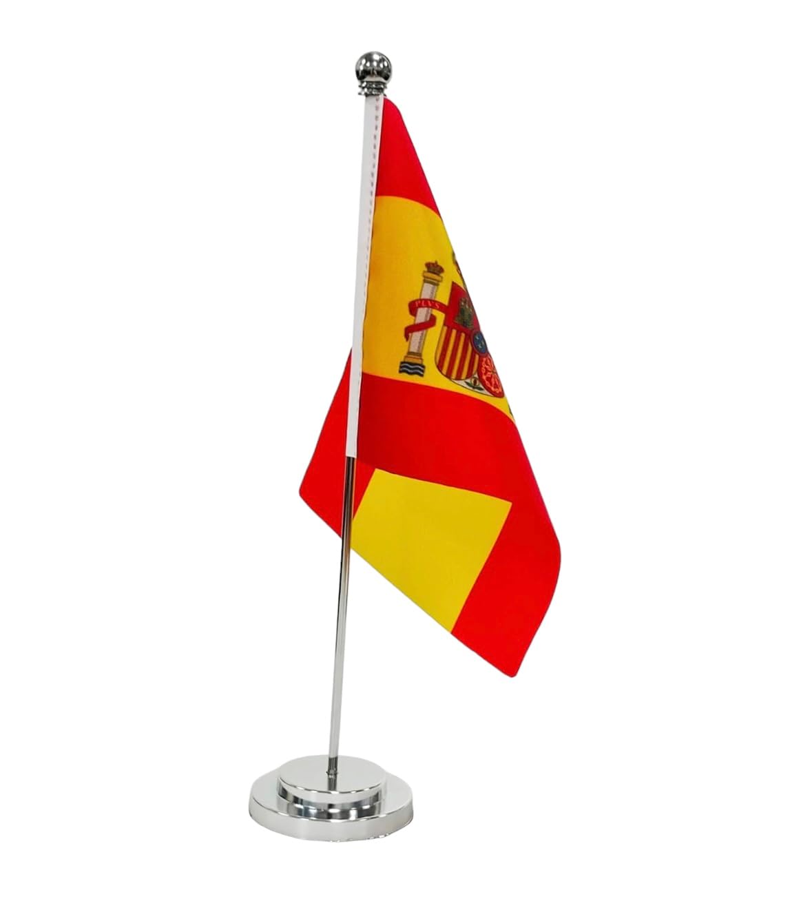 Spain Table Flag Spain Desk Flag 21 x 14 cm Steel Pole and Base Desk Flags for Meeting Rooms