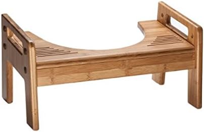 WHMING The Original Adjustable Height Bathroom Toilet Stool- Tao Bamboo