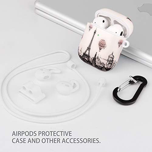 Cutebricase Airpods Case, Vintage Tower Airpod Cases Hard Protective Cover for Apple AirPods 2 & 1 with Keychain Compatible with Wireless Charging (Tower)