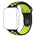 Inteny Apple Watch Band Series 1 Series 2, Soft Silicone Sport Band Replacement Wrist Strap for iWatch, 42mm M/L Black&Volt