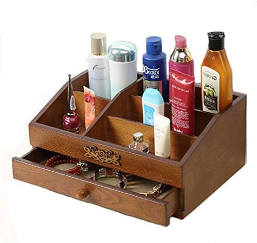固形木材化粧品ケース 引き出し付き化粧品棚 のスキンケア収納ボックス ドミトリーに適してい