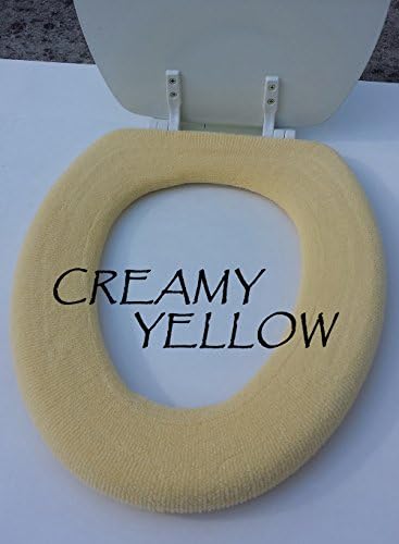 Bathroom Toilet Seat Warmer Cover Washable (Creamy Yellow)