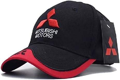 Benzaulac Men Women Baseball Hat Outdoor Travel Cap car Racing Motor Hat for Mitsubishi (Black)