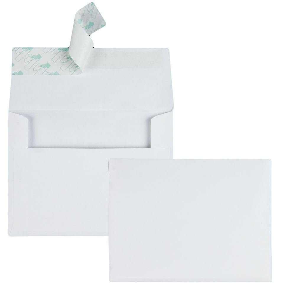 Photo 1 of Quality Park A2 Invitation Envelopes with Self Seal Closure, 4-3/8" x 5-3/4", 24lb White, Quarter Fold Sized Envelopes Ideal for Invitations, Photos, Announcements and Greeting Cards, 100/Box (10740)