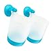 Puj – Phillup Cups, Hangable, Rinse-and-Play Reusable Plastic Cups, Fun Cups for Kids, Set of 2 Kids Cups with 2 Grippy Hooks (Azul - 2Pack)