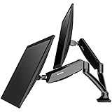 Loctek Monitor Arm Dual Monitor Mounts Stand Support, Full Motion swivel gas spring for 10''-27'' LCD Computer vesa Monitor (Dual Arm Desk Mount)