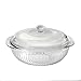 Pyrex 071160091054 Sculpted Casserole with Glass quart, Clear, 2 qt with lid