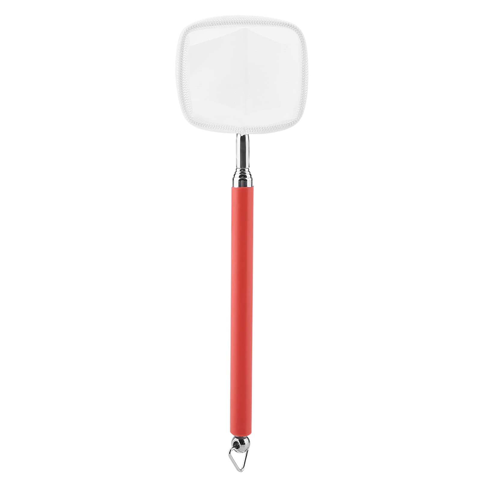 Aquarium Net, Extendable Telescopic Fish Shrimp Skimming Net with Extendable 7.8-22 inch Long Handle for Aquarium Fish Tank Pond(Square-Red)