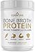 Bone Broth Protein Powder with Organic Turmeric & Collagen Peptides - Grass Fed Beef Bone Broth Collagen - Keto & Paleo Friendly Nutrition - Turmeric Flavor 22g Protein, 20 Servings