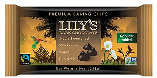 Lily`s Sweets Dark Chocolate Chips, 9 Ounce (Pack of 12)