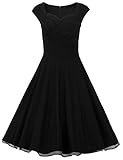 Dresstells Women 1950s Retro rockabilly dress Vintage Audrey Swing Dress