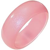 ChungLong0593 Colorful Glitter Resin Geometric Bangle Bracelet for Women Chunky Acrylic Irregular Wristband Pearlescent Round Wide Plastic Bangle Jewelry Gift