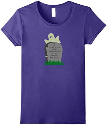 Womens Halloween coworker who stole my pen funny nerd shirt XL Purple