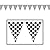 Club Pack of 12 Black and White Checkered Pennant Banner Hanging Decorations 12'
