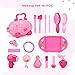KKONES Pretend Makeup for Girls - 16 Piece Play Makeup Set- Exquisite Cosmetic case with Colorful LED and Music - Realistic Toys Makeup Set for Girls Party Game Birthday Best Gift
