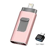 USB Flash Drive 128GB [3-in-1] Compatible iPhone, Kimiandy USB 3.0 Adapter External Storage Memory Stick Adapter Expansion Compatible iPad/iPod/Mac/Android/PC/iOS
