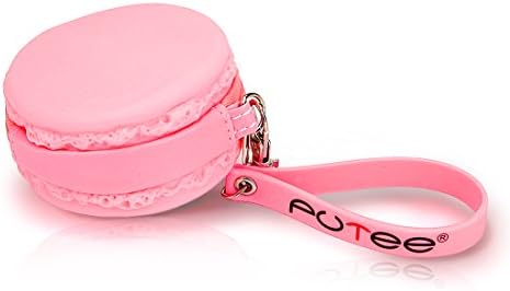 Putee® Silicone Macaron Shape Coin Purse Waterproof Change Purse Pouch Wallet with Zipper (Pink)