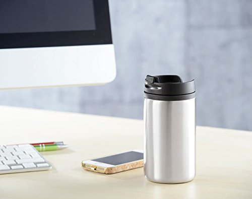 Rosenstein & Söhne Thermobecher mit Deckel: 2er-Set doppelwandige Edelstahl-Isolierbecher, hält warm & kalt, 280ml (Tea-to-Go-Becher, Thermokaffeebecher, Getränkehalter) – Bild 6