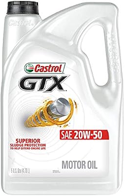 Castrol 03095 GTX 20W-50 Motor Oil, 5 Quart